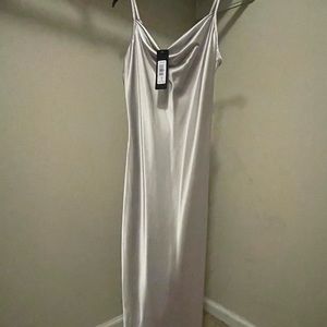 NWT BEBE satin slip midi